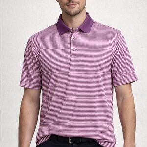 FootJoy Men's Polo Shirt in Purple and White Stripes (254)